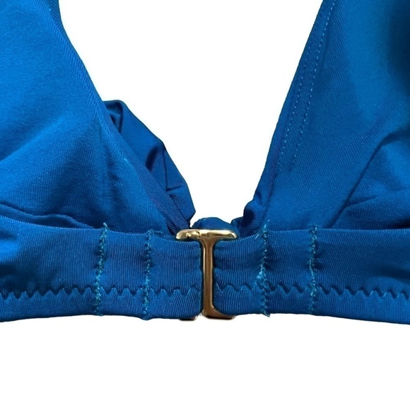 NEW Trina Turk front tie bikini top size 12 blue - Picture 7 of 13